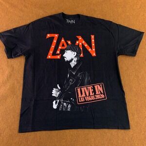 Zayn Malik Adult Size XXL Black Red Live In Las Vegas 2026 Graphic T-Shirt